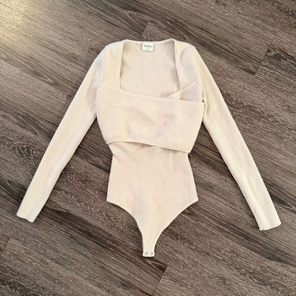 Abercrombie & Fitch Tops - Abercrombie & Fitch Knit Ribbed Faux Wrap Bodysuit